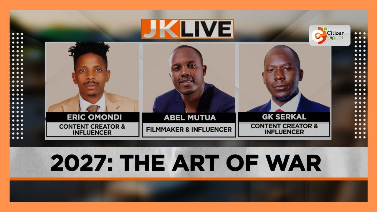 JKL title card: 2027 The Art of War with Eric Omondi, Abel Mutua and GK Serkal