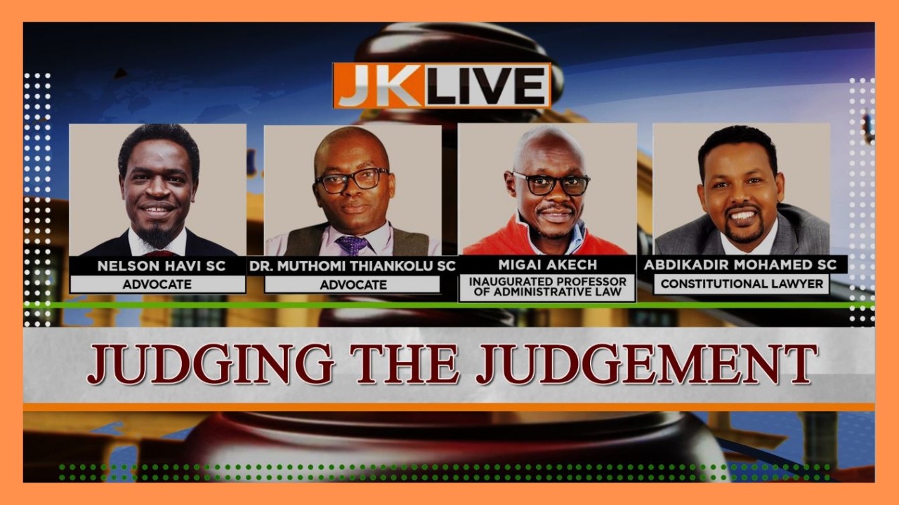 JKL title card: Judging the Judgement: Gachagua's Impeachment Ruling