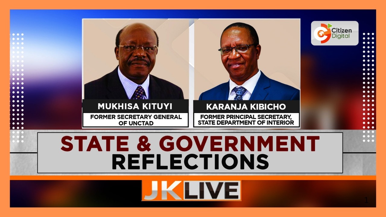 JKL title card: State and Government Reflections: Kituyi and Kibicho